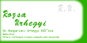 rozsa urhegyi business card